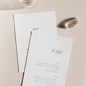 DELILAH Wedding Invitation Detail Card / Mariage imprimable minimaliste PDF
