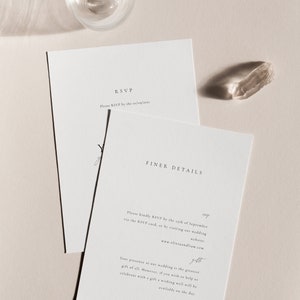 SIERRA HochzeitSeinladung Detailkarte / Minimalistisch Druckbare Hochzeit PDF