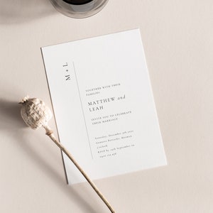 Wedding Invitation Template | CHARLOTTE Suite Invite IV | Simple Modern Minimalist Editable Stationery Printable Instant Download Digital