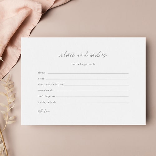 DIGITAL Guest Book Cards / Simple Modern Minimalist Classic Etsy