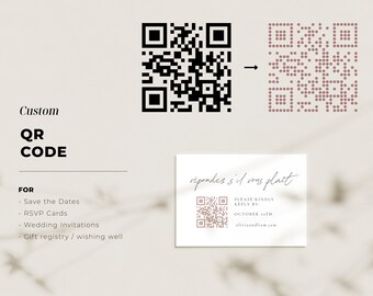 Custom QR Code Design for Wedding | Aesthetic QR Code Design Personalised Stylised QR Code for Save the Date, Invitation and Rsvp