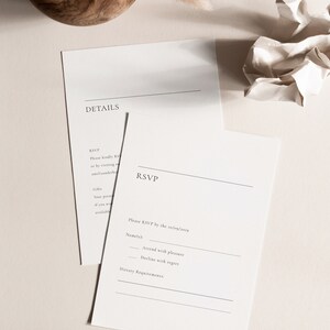 CHARLOTTE Wedding RSVP / Minimalist Printable Wedding PDF