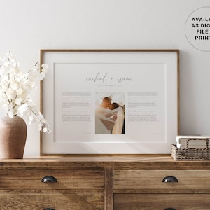 Personalized Vow Keepsake Print | His & Her Gift, Modern Calligraphy, Christian Wedding Anniversary, Valentines Day, Editable Canva Template
