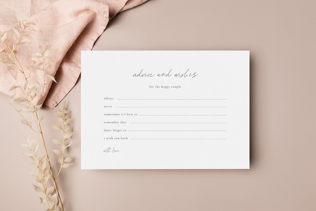 DIGITAL Guest Book Cards / Simple Modern Minimalist Classic Stationery ...