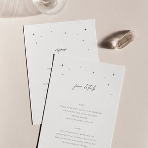 CELESTE HochzeitSeinladung Detailkarte / Minimalistisch Druckbare Hochzeit PDF