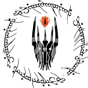 Sauron head in one true ring design