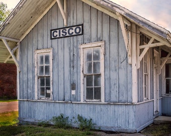 Abandoned Train Station, Cisco, Illinois, Raiway Station, Train Photography, Railroad Decor, Train Wall Art, Architecture, Rural Life, Train