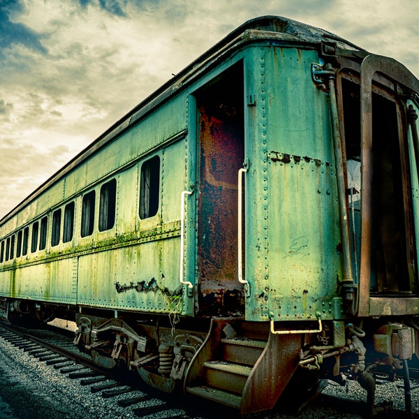 Vintage Rail Car, Railroad Photo, Train Wall Decor, Railroad Photography, Train Art, Train Photography, Railroad, Railroad Decor Train Print