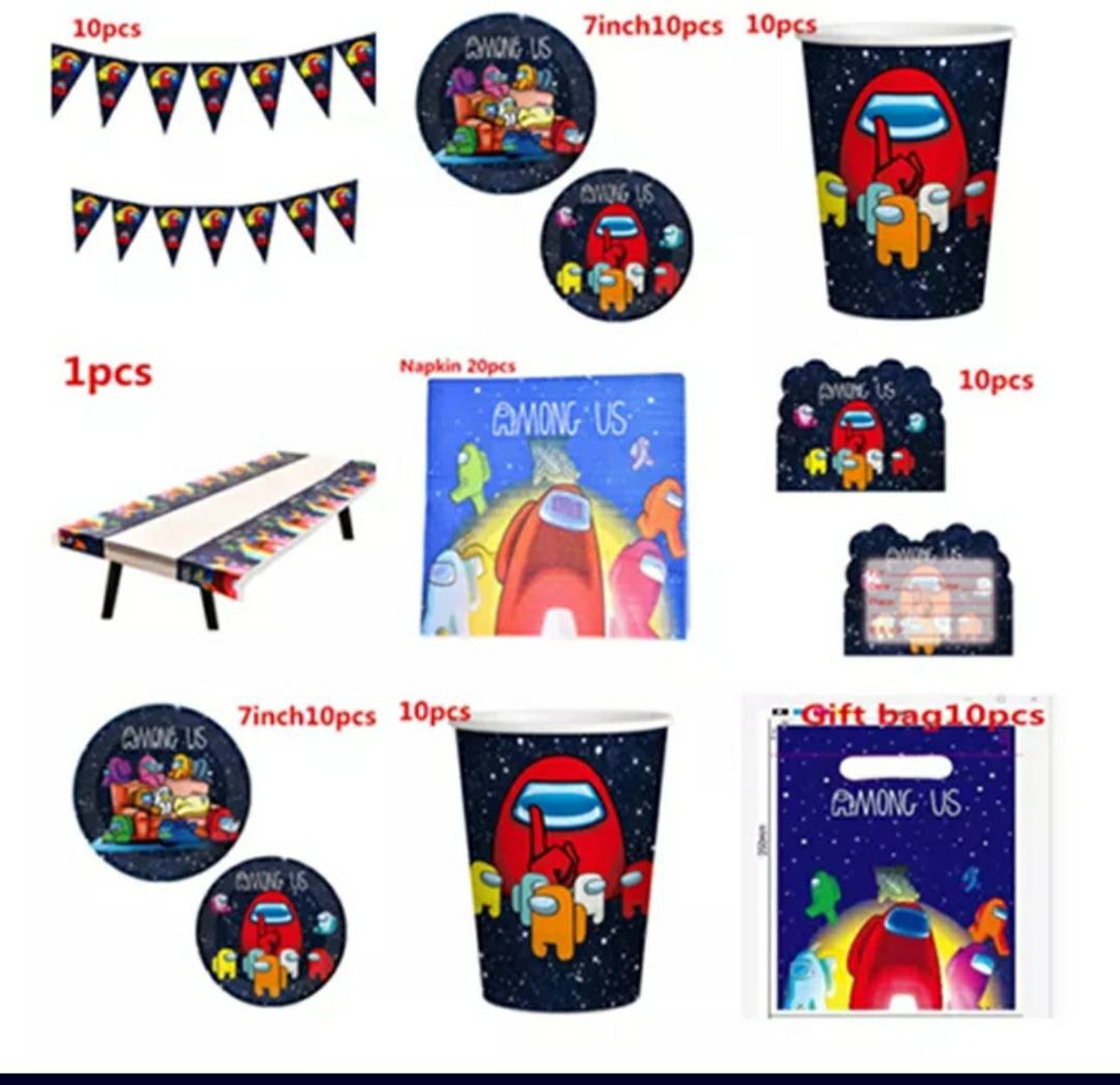 Among Us Party Decorations Bundle Set Etsy