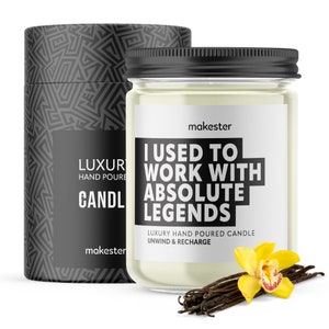 Sorry Your Leaving Candle - 220g Soy Wax, Vanilla, Jasmine & Sugared Almond - Leaving Gifts for Colleagues Women - Funny Candles By Makester