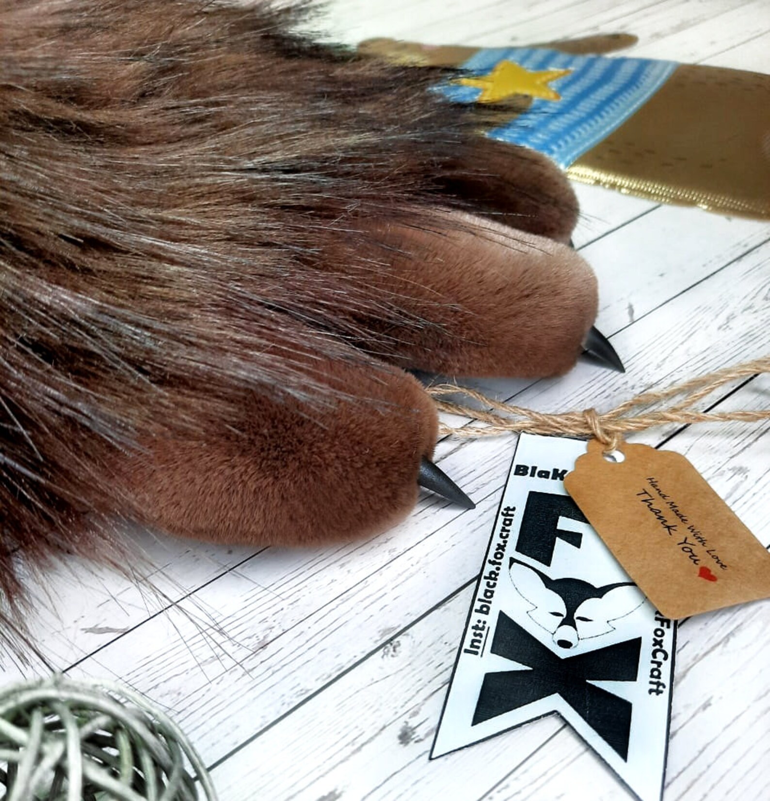 Brown fur paws with black pads. fur bear paws soft fluffy paws Etsy