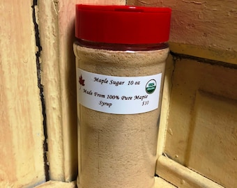 Organic Granulated Maple Sugar 10 Ounce Shaker Jar