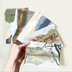 LAKES - 5 Illustrated Lake District Cards - windermere, bassenthwaite, coniston, ennerdale, haweswater, cumbria, lakes, mountains