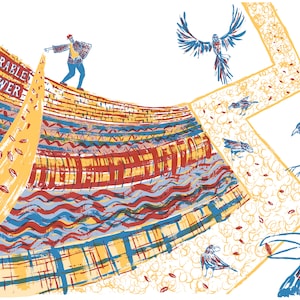 Der Sämann Kunstdruck: Bunte Bibel Gleichnis Illustration