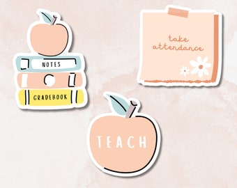 All Things Teacher Sticker Pack, Cute Teacher Stickers, Take Attendance Sticker, Back to School Teacher Gift, Cute Stickers, Laptop Stickers