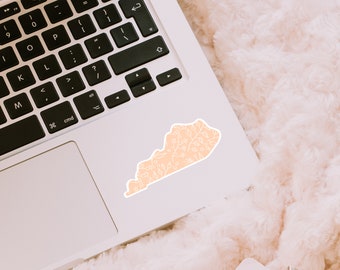 Kentucky Floral Sticker, Car Decal, Laptop Sticker, Water Bottle Sticker, Waterproof Vinyl Sticker, Cute Kentucky Sticker