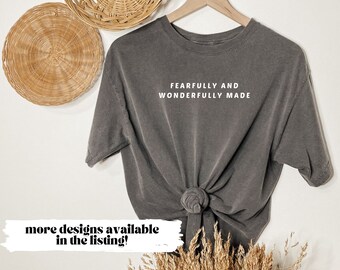 Fearfully and Wonderfully Made Comfort Colors T-Shirt, Pepper Comfort Colors Tee, Made Worthy Shirt, Cute Christian Shirt, Cute Fall Shirt