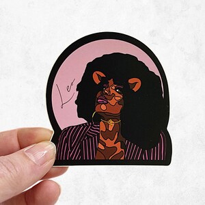 Leo Zodiac Sticker – Illustrated Woman Design, Astrology Horoscope Vinyl Decal