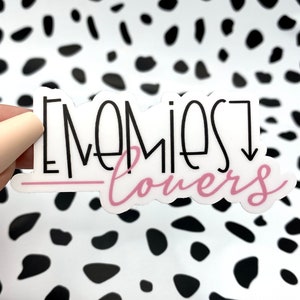 Enemies to Lovers Vinyl Sticker | Laptop, Water bottle, Bumper sticker | Waterproof, Durable, booktok, bookish