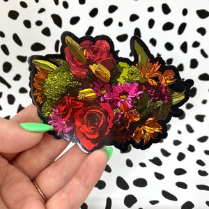 Magnet Red & Pink Floral Arrangement | Cute, Floral Fridge Magnet, Car Magnet, Decorative Magnet, Bulletin Board Magnet