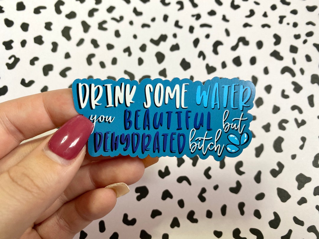 Drink Some Water You Beautiful but Dehydrated Bitch Vinyl Sticker