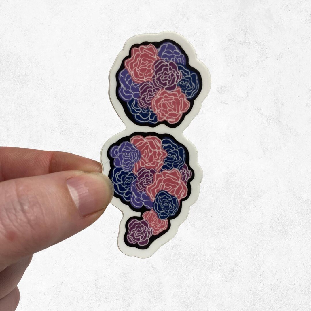 CLEAR Floral Semicolon Vinyl Sticker | Mental Health Awareness Decal ...