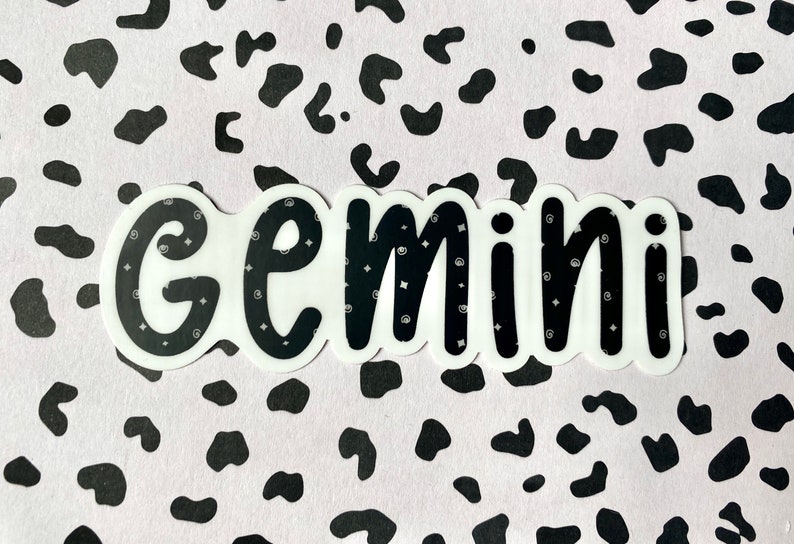 Gemini Zodiac Sign Vinyl Sticker Waterproof Durable Bumper sticker Water bottle sticker bomb Laptop