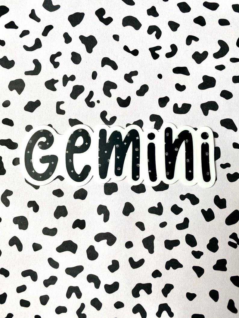 Gemini Zodiac Sign Vinyl Sticker Waterproof Durable Bumper sticker Water bottle sticker bomb Laptop