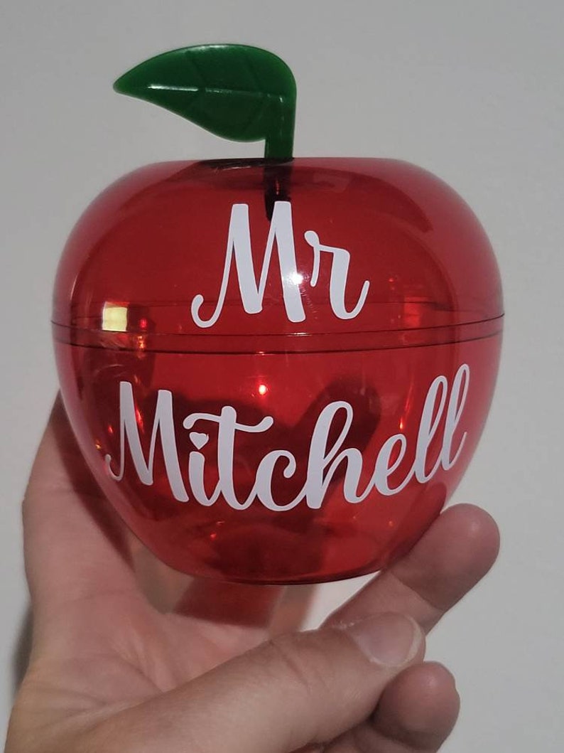 Personalized Apple Gift Pot, Fillable Teacher Present image 1