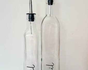 Botella dispensadora de aceite de oliva personalizada con vertedor, almacenamiento de cocina
