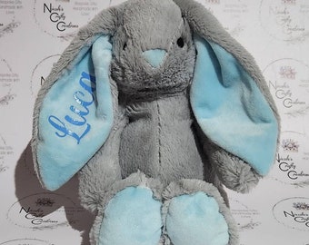 Conejito de Pascua personalizado, peluche suave, regalo de nuevo bebé, bautizo, regalo de Pascua, regalos personalizados, regalo de cumpleañera, gif de conejito de Pascua