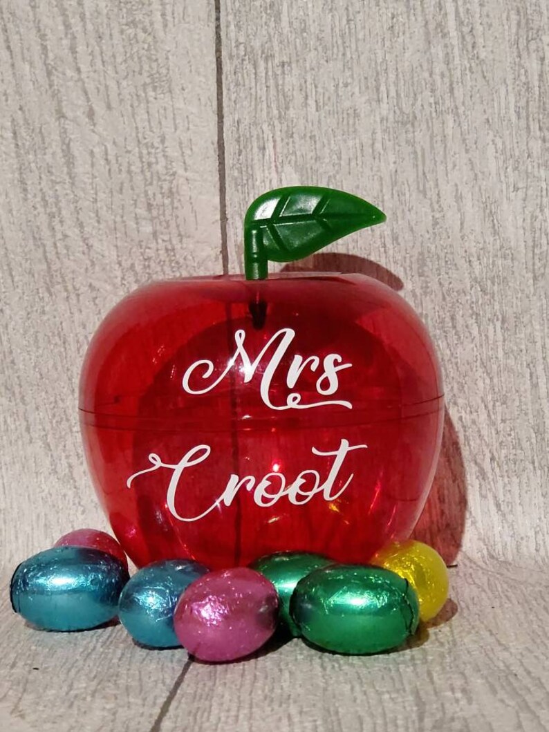 Personalized Apple Gift Pot, Fillable Teacher Present image 2
