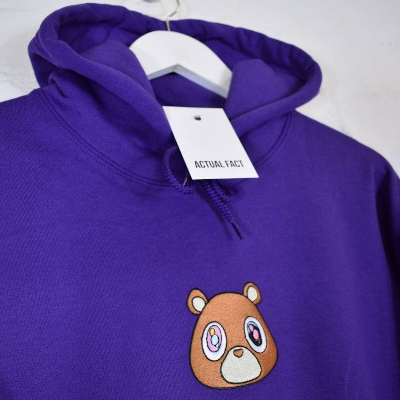 Kanye West hoodie in purple. Graduation Bear | Etsy