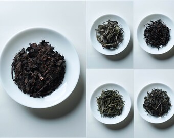 Six Type of Chinese Tea + 1998 Yunnan Chi Tse Ripe Loose Leaf Tea - Tasting Pack