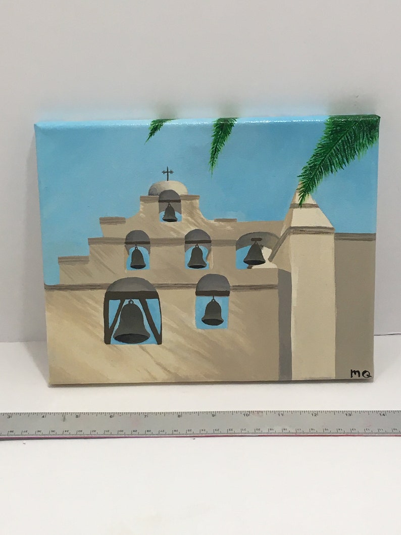 Acrylic bell tower painting