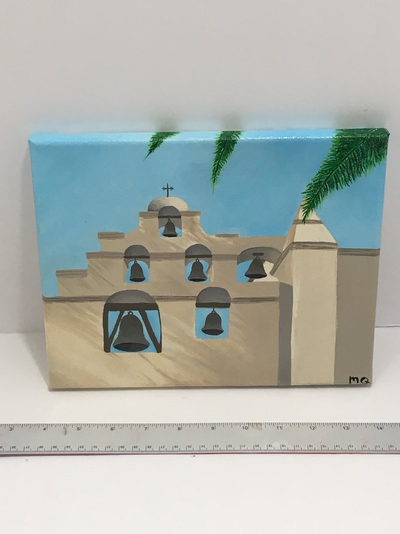 Acrylic bell tower painting