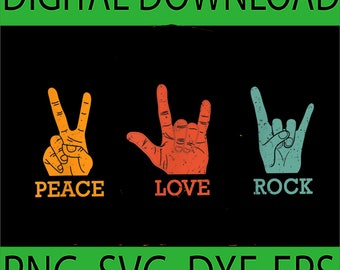 Download Peace Love Rock Etsy