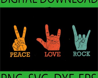 Free Free 262 Peace Love Rock And Roll Svg SVG PNG EPS DXF File