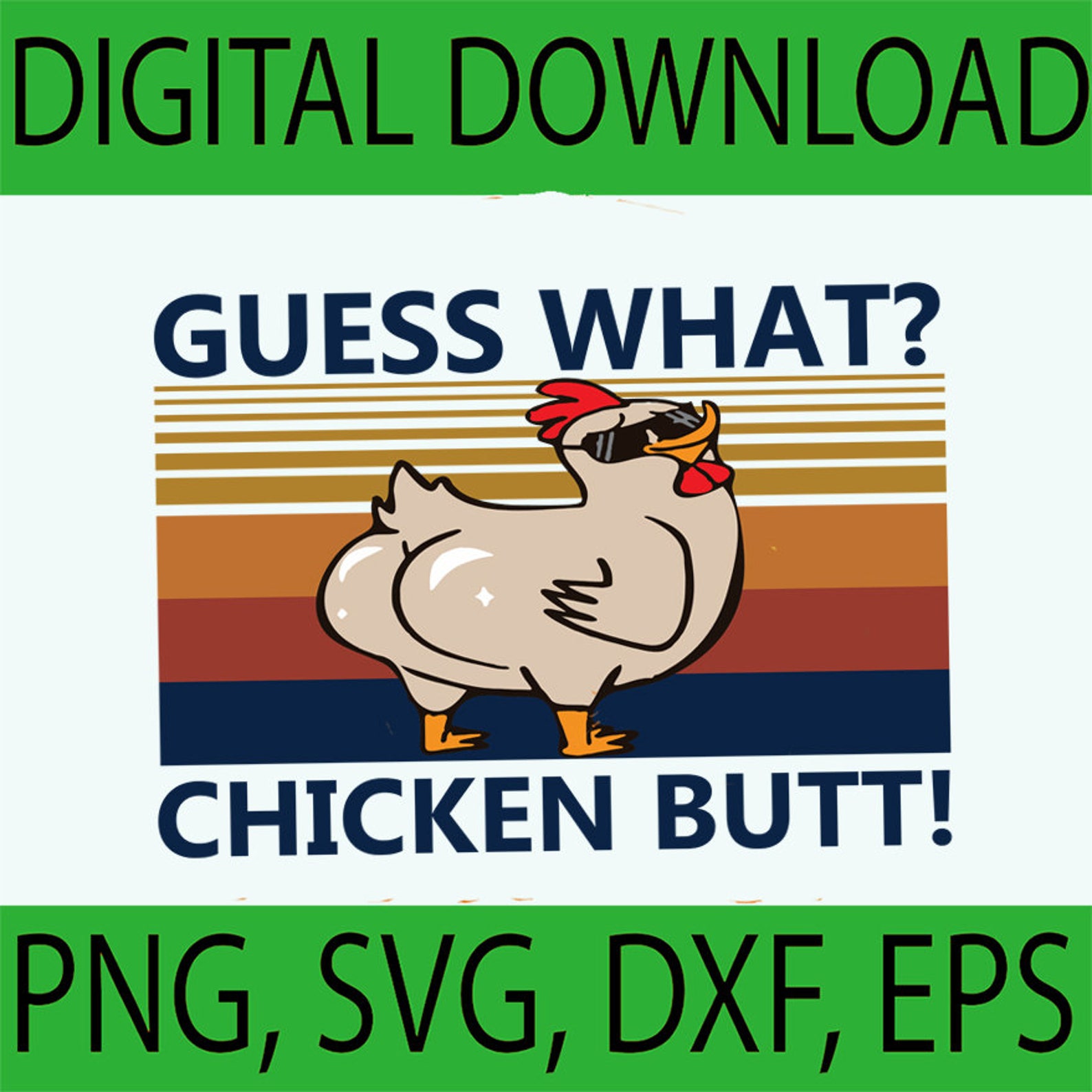 Guess What Chicken Butt SVG ChickenSVG chicken funny svg Etsy
