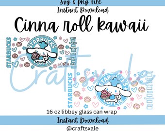 Cinna rolls kawaii Daysi's  Libbey Wrap SVG PNG | Instant Download  File|  PNG | Sublimation | Transfer dtf