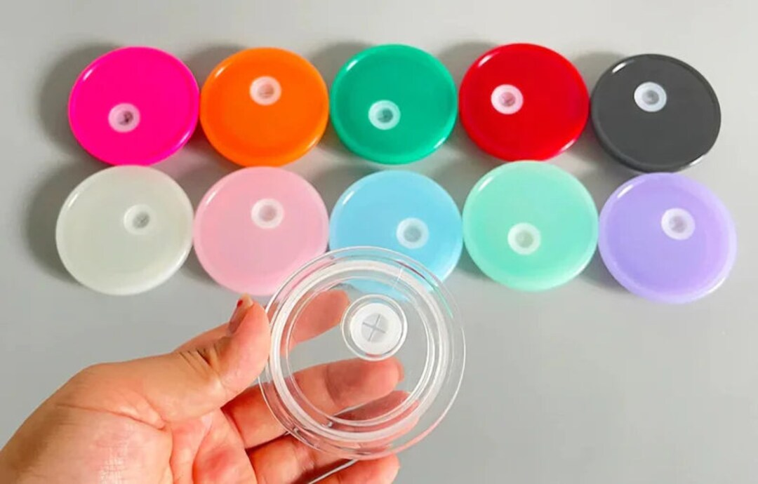 Plastic Lids Cup Lids,16oz Plastic Replacement Lid for Glass Beer Can