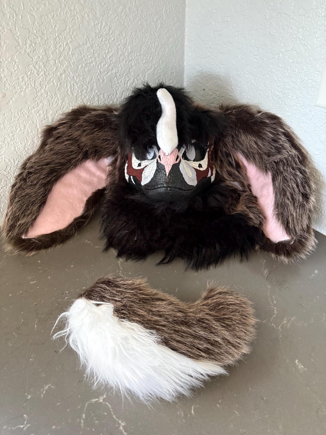 Finished Dino/raptor Mask Head (head and Tail Included) - Etsy
