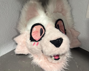 Premade TOONY Boba Cat Fursuit - Head and Tail Semi-Partial Combo