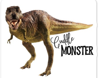 T-Rex Cuddle Monster Sticker - Tyrannosaurus Rex, Laptop Sticker, Indoor, Silly, Halloween Gift, Funny Sticker, Dinosaur Sticker, Dino