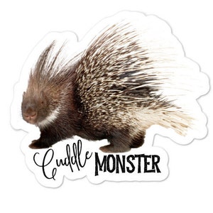 Stachelschwein KuschelMonster Aufkleber - Laptop-Aufkleber, Indoor, dumm, Halloween-Geschenk, lustig, Spikes, Thorny, gruselig, beängstigend gruselig, dumm Aufkleber