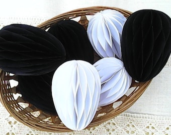 Easter decoration black white, goose Easter eggs, Easter decoration to hang up, Easter decoration table