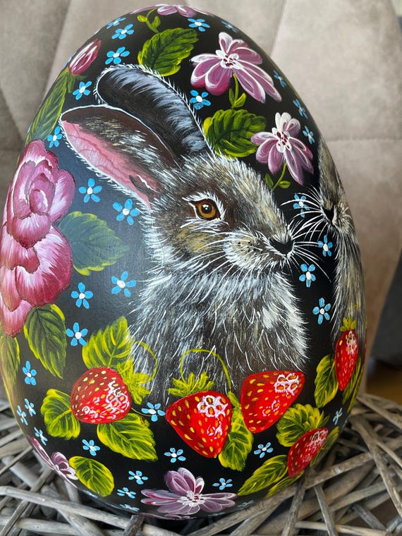 Keramik Osterei, XXXL - 26 CM - Osterdekoration, Osterdeko, Osterhase Deko groß, Osterei, Ostertischdeko, Osterdeko Tisch