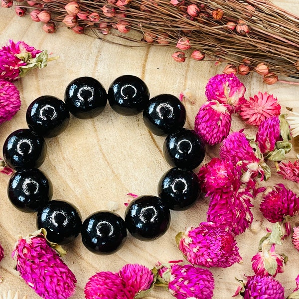 Wooden beads bracelet, black bracelet, bracelet, black beads bracelet, black jewelry, wooden beads