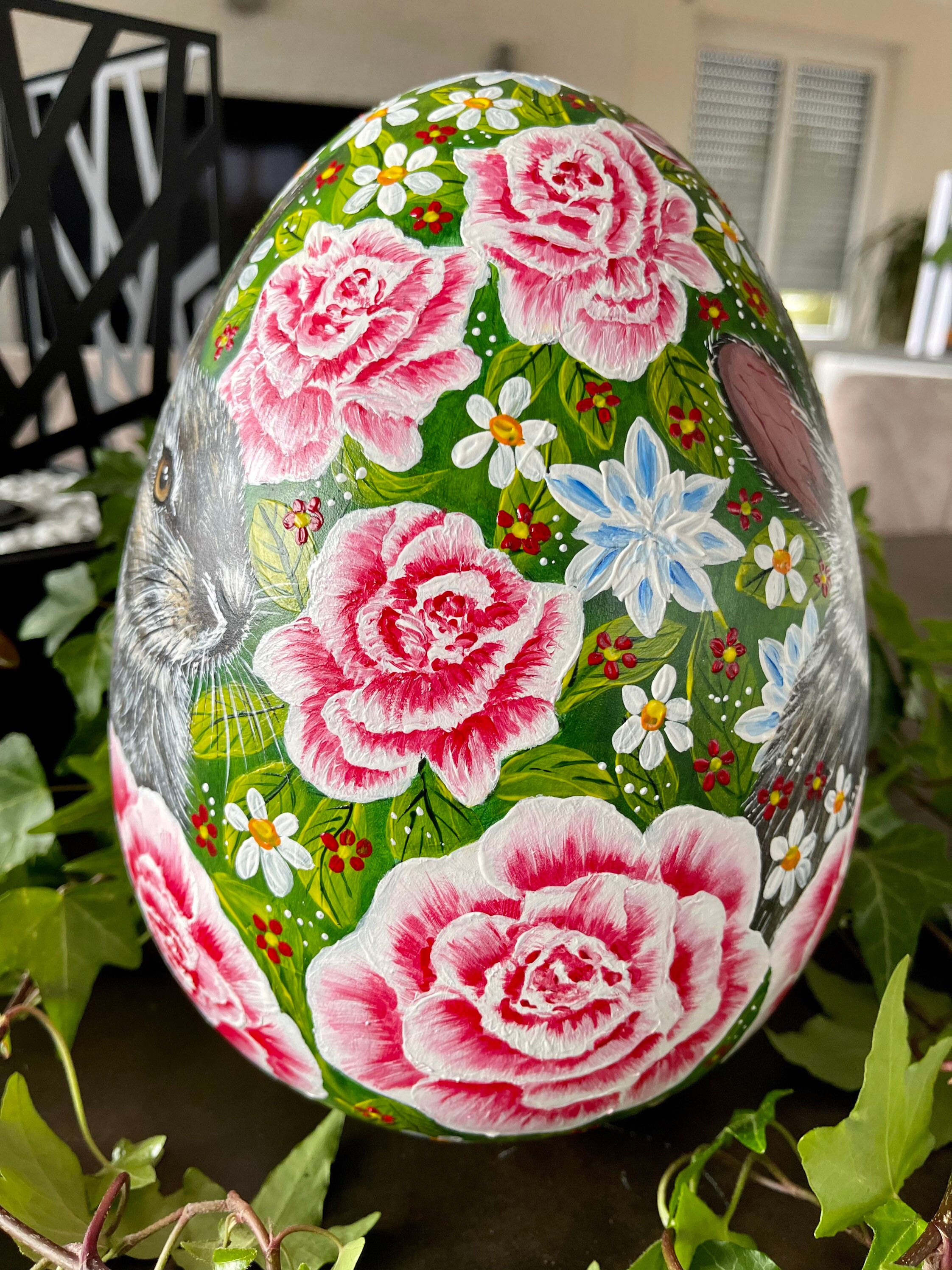 Keramik Osterei, XXXL - 26 CM - Osterdekoration, Osterdeko, Osterhase Deko groß, Osterei, Ostertischdeko, Osterdeko Tisch