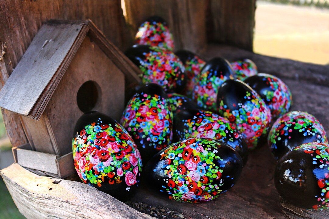 Real Goose Eggs, Easter Eggs as Decoration, Handdecorated Goose Eggs